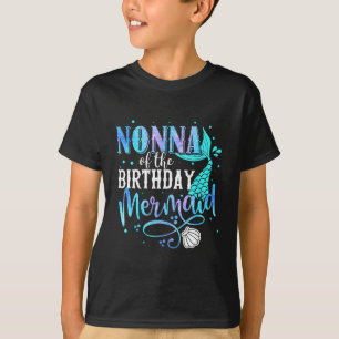 Camiseta Avó Da Família De Sereia De Aniversário Parte Corr
