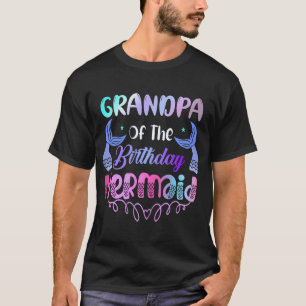 Camiseta Avô Da Família De Sereias De Aniversário Que Corre