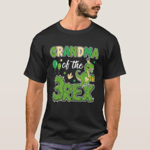 Camiseta Avó Da Família Rex Birthday Dinosaur