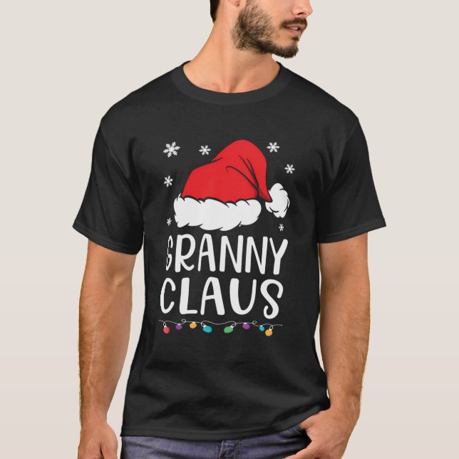 Camiseta Avó da família Vovó Claus Pajama (Frente)