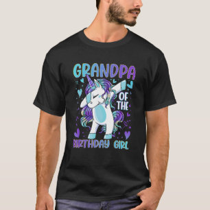 Camiseta Avô da Festa de aniversário Menina Batida Unicórni