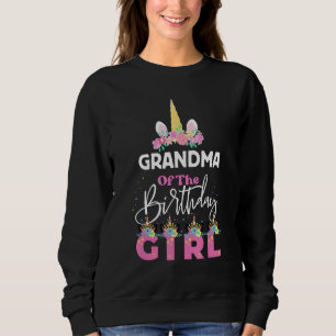 Camiseta Avó Da Garota De Aniversário Avó Unicórn B