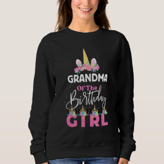 Camiseta Avó Da Garota De Aniversário Avó Unicórn B