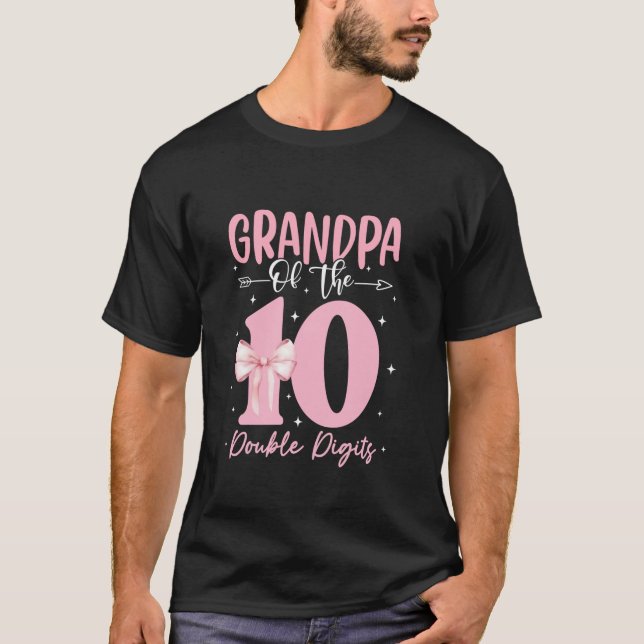 Camiseta Avô da Garota de Aniversário com Dois Dígitos (Frente)