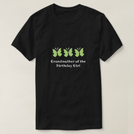 Camiseta Avó da Garota de Aniversário da Borboleta