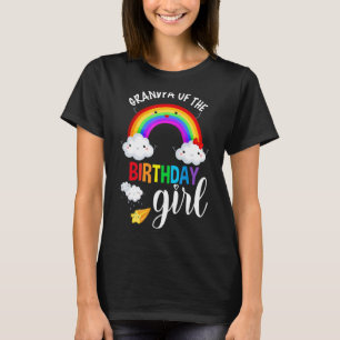 Camiseta Avô da Garota de Aniversário do Arco-Íris B-Day Ma