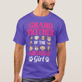 Camiseta Avó Da Garota De Aniversário, Pata De Cachorro, Pa