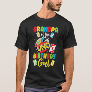 Camiseta Avô da Garota de Aniversário Uno Pai Papa Fath
