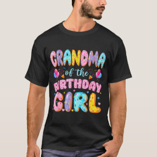Camiseta Avó da menina aniversariante doce donut aniversári