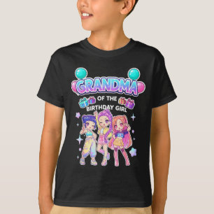 Camiseta Avó da menina aniversariante fofa chibi engraçada