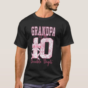 Camiseta Avô da Menina de 10 Anos de Idade Rosa Coquette Bo