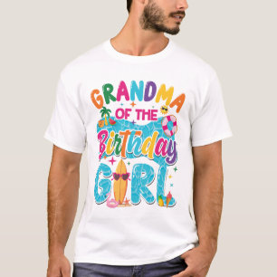Camiseta Avó Da Menina Do Aniversário Festa Na Piscina Prai