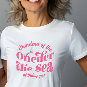 Camiseta Avó da Menina do Mar Aniversariante de um ano