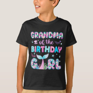 Camiseta Avó Da Menina Mermaid De Aniversário Família Match