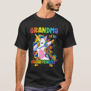Camiseta Avó Da Menina Princesa De Aniversário Dabbing Unic