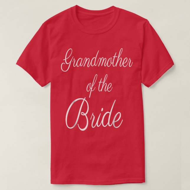 Camiseta Avó da Noiva, White Script, Casamento (Frente do Design)