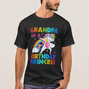 Camiseta Avô Da Princesa Aniversário Unicórn Rainbow G