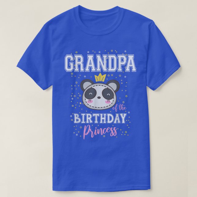 Camiseta Avô da Princesa de Aniversário, Cute Panda Bear B (Frente do Design)