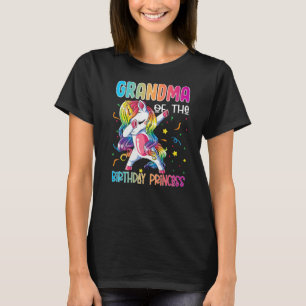 Camiseta Avó da Princesa de Aniversário Dabbing Unicorn