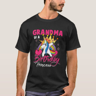 Camiseta Avó Da Princesa De Aniversário, Unicorn Dab Difts