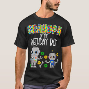 Camiseta Avô Da Robótica Do Festa De Bairthday Boy Robots