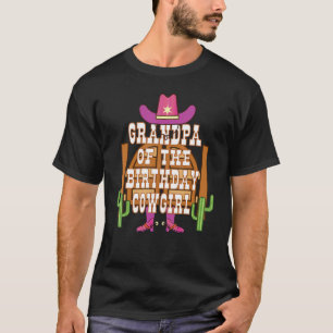Camiseta Avô da Vaqueira de Aniversário Festa de Rodeio Inf