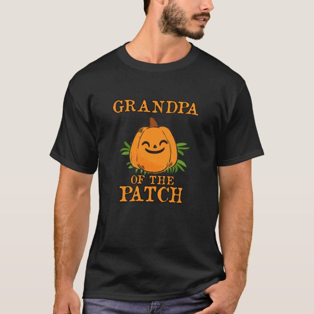 Camiseta Avô de abóbora do Dia das Bruxas da Família Patch (Frente)