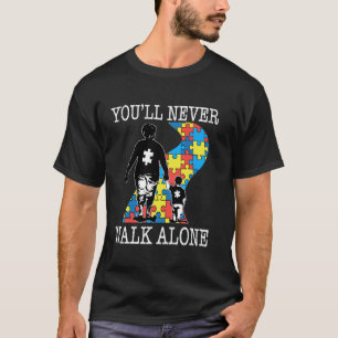 Camiseta Avó de Autismo Apoio Sozinho Quebra-cabeça Que Voc