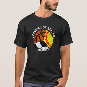 Camiseta Avó De Ballers De Futebol De Softball Gra