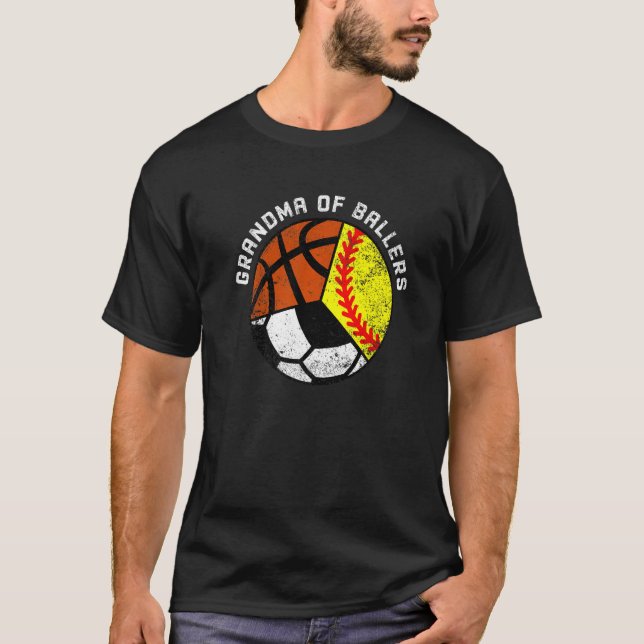 Camiseta Avó De Ballers De Futebol De Softball Gra (Frente)