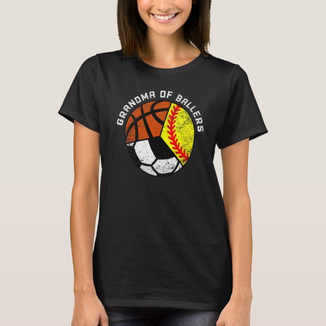 Camiseta Avó De Ballers De Futebol De Softball Gra (Frente)