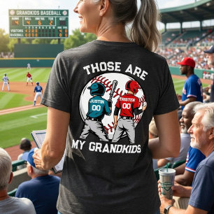 Camiseta Avó de Beisebol Meninos Crianças Personalizado 