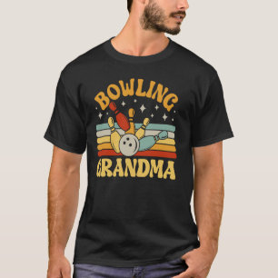 Camiseta Avó de Boliche de uma Avó Jogadora de Boliche Retr