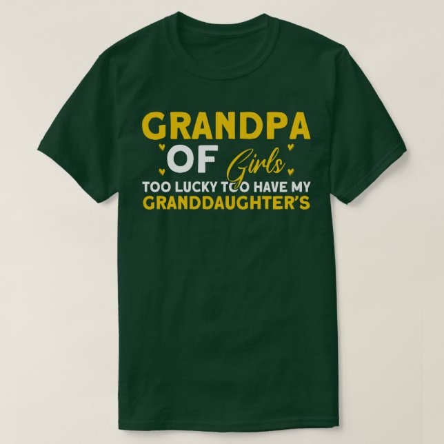 Camiseta Avô De Garotas Muito Sortuda Avô (Frente do Design)