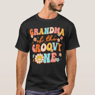 Camiseta Avó De Groovy One primeiro aniversario Pregnancy A
