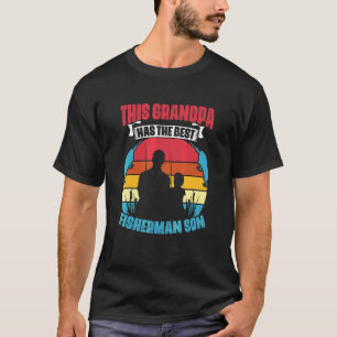Camiseta Avô de homens tem o melhor filho pescador pescador