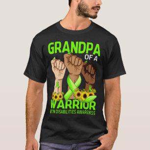 Camiseta Avô De Mão De Um Guerreiro Com Deficiência Cerebra