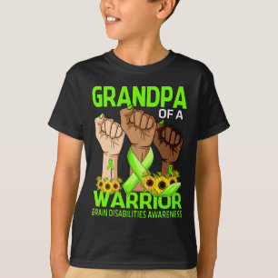 Camiseta Avô De Mão De Um Guerreiro Com Deficiência Cerebra
