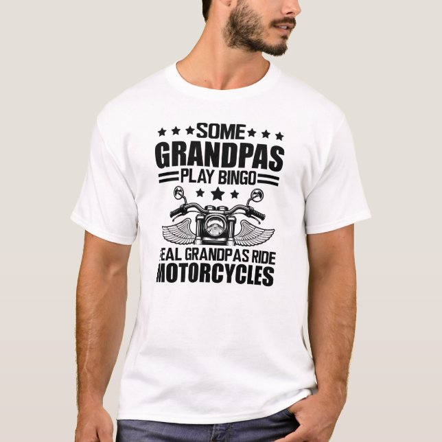 Camiseta Avô de motocicleta - Avô de verdade (Frente)