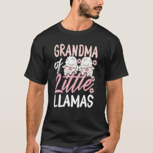 Camiseta Avó de Pequenas Lhamas Gêmeas Recém-Nascidas Grann