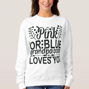 Camiseta Avô de rosa ou azul te ama Anúncio de gravidez