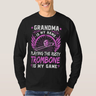 Camiseta Avó de Trombone Enferrujado Humor Adulto Avó Tromb