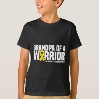 Camiseta Avô de um Cancer de infância de Ribbon no Guerreir