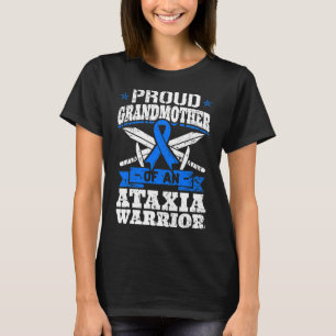 Camiseta Avó De Um Guerreiro Ataxia Conhecimento Azul Ri