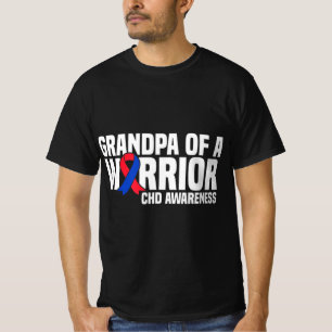 Camiseta Avô de um Guerreiro de Coração Congênita CHD
