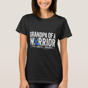 Camiseta Avô De Um Guerreiro T1d Conscientização Sobre Diab