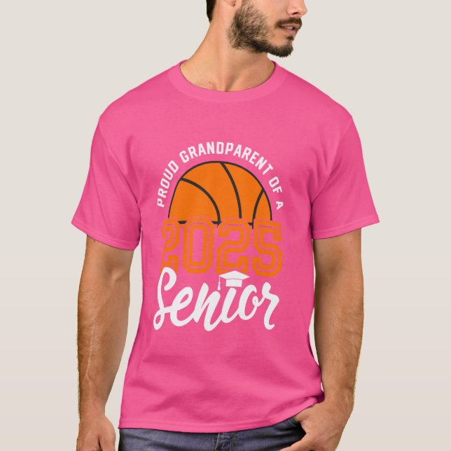 Camiseta Avô de uma turma de formandos seniores de basquete (Frente)