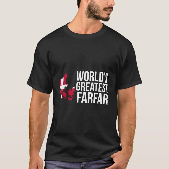 Camiseta Avô dinamarquês Farfar Dinamarca Bandeira (Frente)