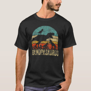 Camiseta Avô Dinossauro Avô 3 Dois Crianças Christma