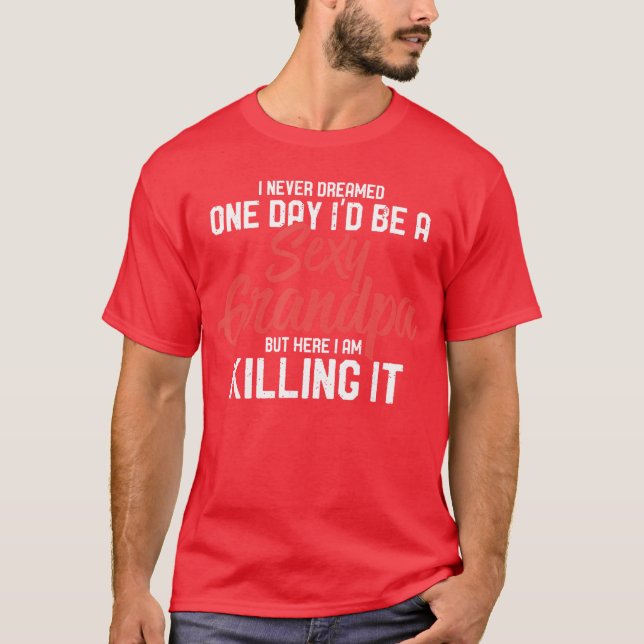 Camiseta Avô Dize Eu Grande Avô Antigo Pai Eu Presente meni (Frente)